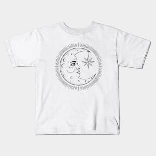 The Moon Vintage Look Kids T-Shirt